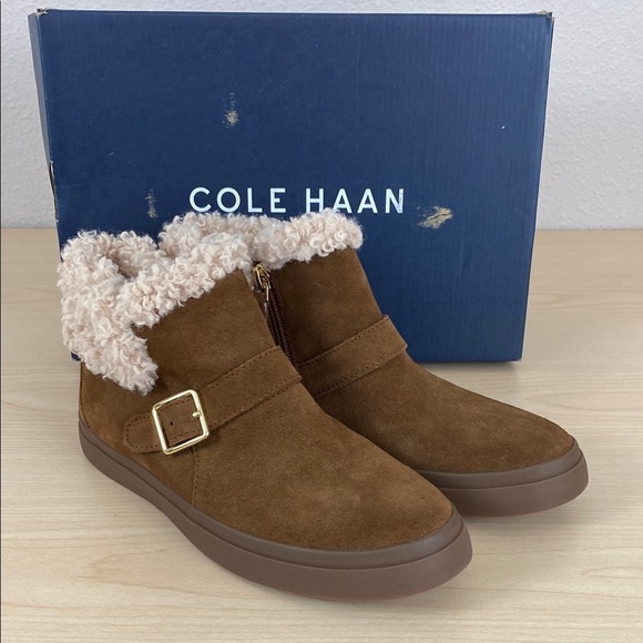 New Cole Haan Nantucket Cozy Ankle Boot in Earthen Suede Size 7 - Picture 1 of 6